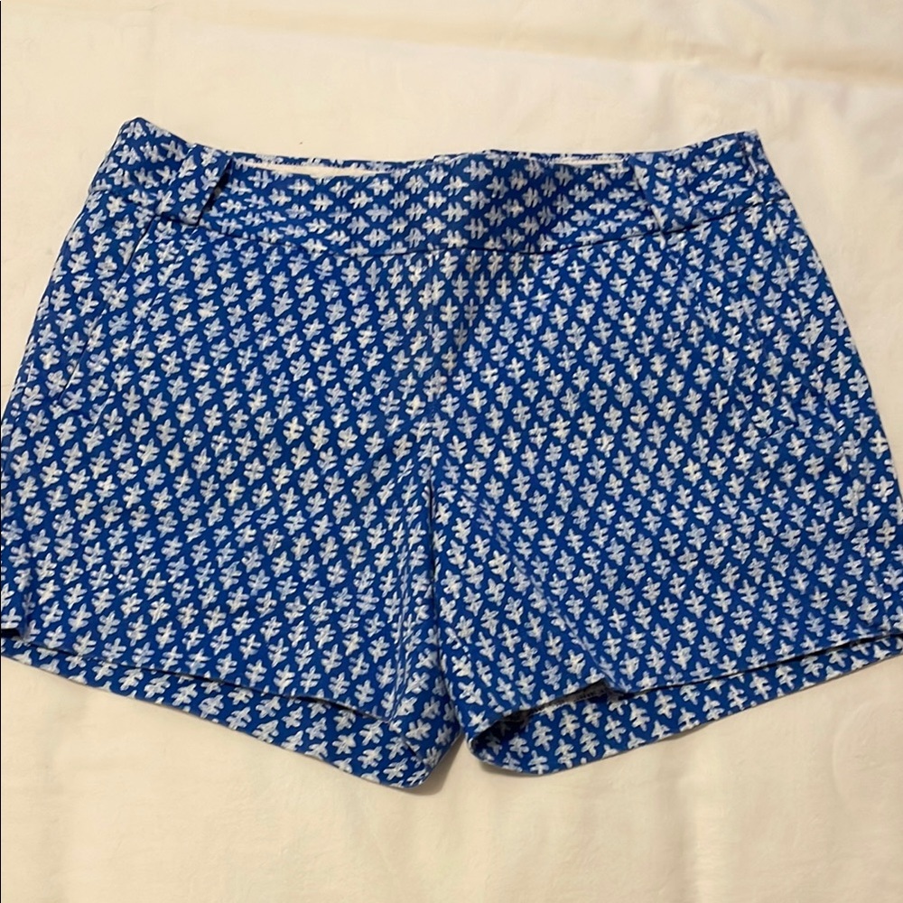 J. Crew Blue and White Shorts with Classic Pattern